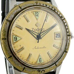 Vintage Zodiac 722-916 Sea Wolf 17J Men's Automatic Wristwatch Swiss Divers Runs